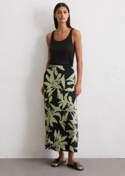 A-Linien-Jersey-Rock aus elastischem Vikose-Mix