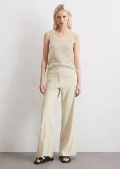 Anzughose flared aus Leinen-Viskose-Stretch