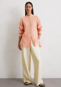 A-Shape-Leinenbluse regular aus leichter Qualität