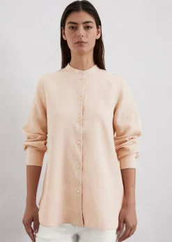 A-Shape-Leinenbluse regular aus leichter Qualität