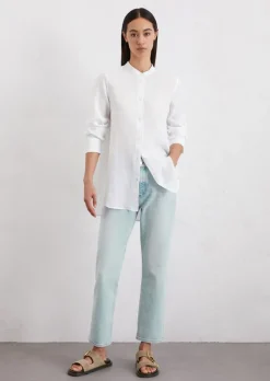 A-Shape-Leinenbluse regular aus leichter Qualität