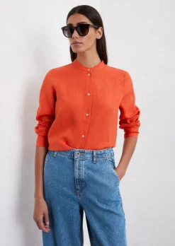 A-Shape-Leinenbluse regular aus leichter Qualität