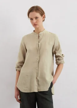 A-Shape-Leinenbluse regular aus leichter Qualität