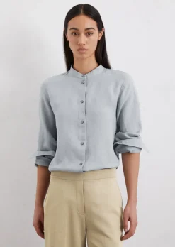 A-Shape-Leinenbluse regular aus leichter Qualität