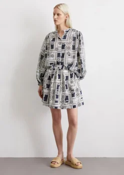 Ausgestellter Minirock aus leichtem Baumwoll-Voile