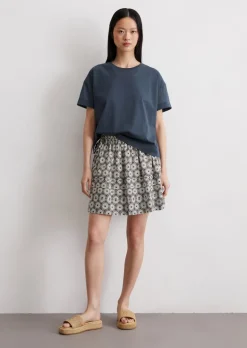 Ausgestellter Minirock aus leichtem Baumwoll-Voile