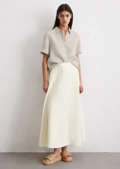 Ausgestellter Rock aus reinem Leinen