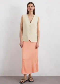 Ausgestellter Satinrock aus Viskose-Stretch