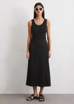 Ausgestellter Satinrock aus Viskose-Stretch