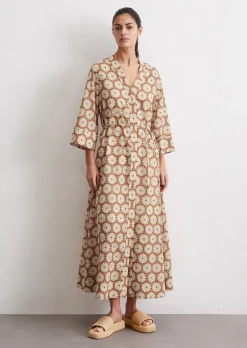 Ausgestelltes Maxikleid aus leichtem Baumwoll-Voile