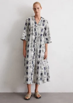 Ausgestelltes Maxikleid aus leichtem Baumwoll-Voile