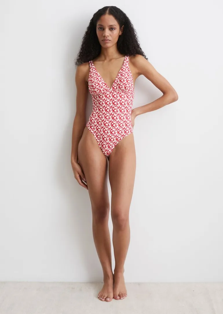 Badeanzug mit elastischer Struktur