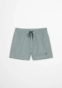 Badeshorts mit lässigem Allover-Print