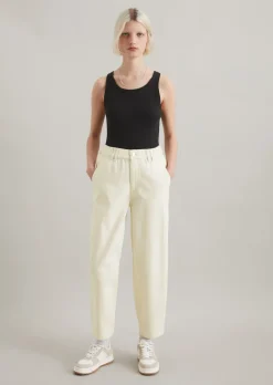 Barrel Pants cropped aus Organic Cotton Lyocell Stretch Twill