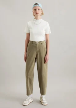 Barrel Pants cropped aus Organic Cotton Lyocell Stretch Twill