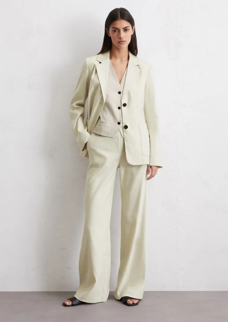 Blazer regular aus Leinen-Viskose-Stretch