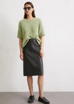 Bleistift-Lederrock regular aus softem Lammleder