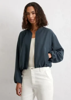 Blouson cropped aus TENCEL™ Lyocell-Leinen-Mix
