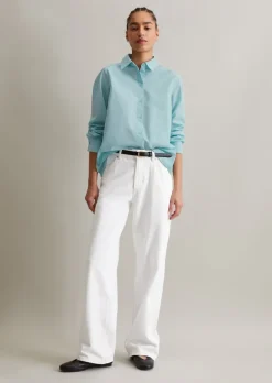 Bluse mit Falten-Detail regular aus reiner Bio-Baumwolle