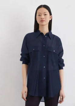 Bluse oversized aus TENCEL™ Lyocell-Mix