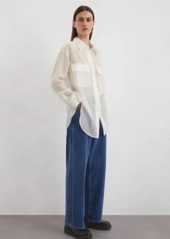 Bluse oversized aus TENCEL™ Lyocell-Mix