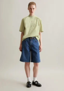 Bluse regular aus Papertouch Popeline