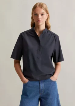 Bluse regular aus Papertouch Popeline