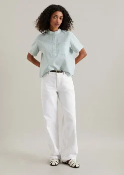 Bluse relaxed aus gestreiftem Oxford