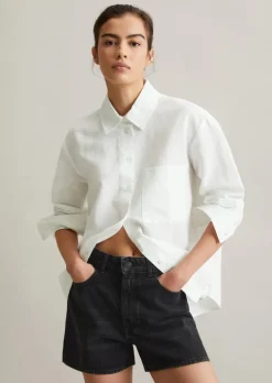 Bluse relaxed aus Leinen-Baumwolle-Mix