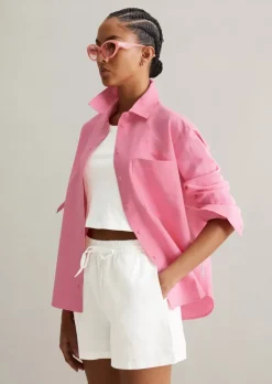 Bluse relaxed aus Leinen-Baumwolle-Mix