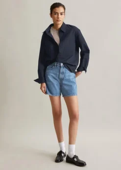 Bluse relaxed aus Leinen-Baumwolle-Mix