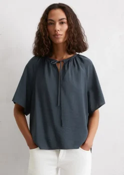 Bluse relaxed mit Crinkle-Struktur