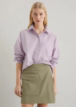 Bluse relaxed mit garngefärbten Streifen