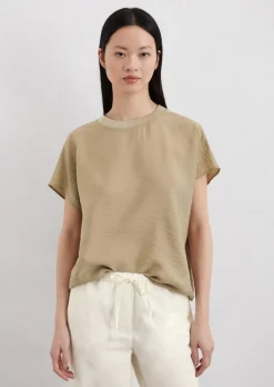 Blusenshirt regular aus Viskose-Mix-Crinkle