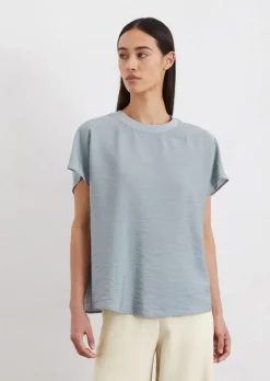 Blusenshirt regular aus Viskose-Mix-Crinkle