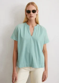 Blusenshirt relaxed aus Material-Mix