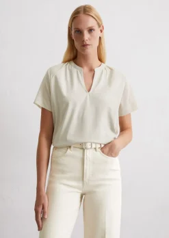 Blusenshirt relaxed aus Material-Mix