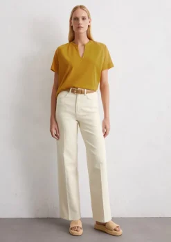 Blusenshirt relaxed aus Material-Mix