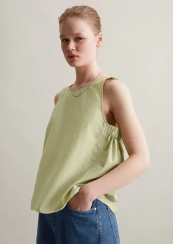 Blusen-Top regular cropped aus Organic-Cotton-Mix