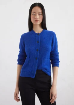 Bouclé-Cardigan slim aus softem Organic Cotton-Mix