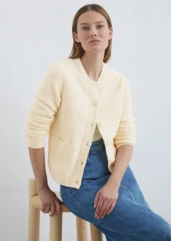 Bouclé-Cardigan slim aus softem Organic Cotton-Mix