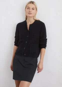 Bouclé-Cardigan slim aus softem Organic Cotton-Mix