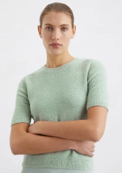 Bouclé-Pullover slim aus Organic Cotton-Mix
