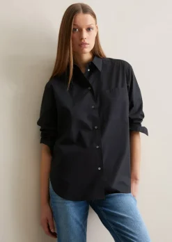 Boyfriend Hemdbluse oversize aus Organic Cotton-Popeline