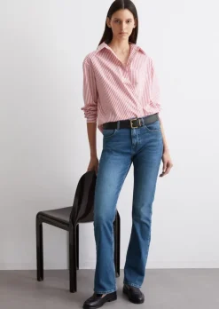 Boyfriend-Streifen-Bluse im Boyfriend-Stil