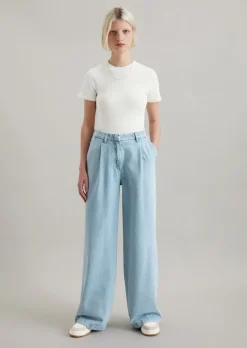 Bundfalten-Jeans wide made with Orange Fiber