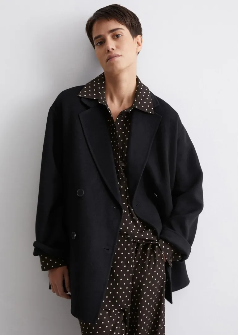 Cabanjacke relaxed aus Doubleface-Wolle-Mix