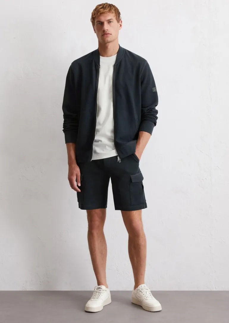 Cargo-Jerseyshorts aus Bio-Baumwolle mit Struktur