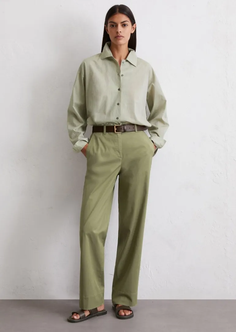 Chino Model Lande wide aus stretchigem Organic Cotton-Twill