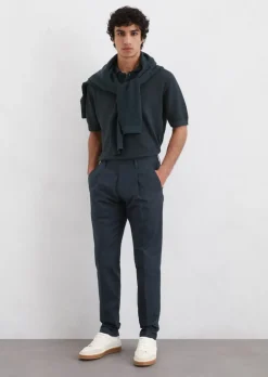 Chino Model Osby Jogger tapered aus leichtem Bio-Baumwoll-Leinen-Mix